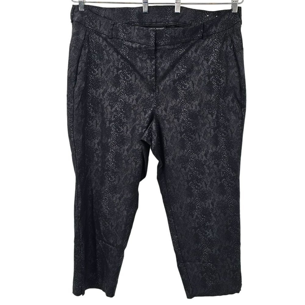 Lane Bryant Black Dress Pants Python Print Dressy Coated Snakeskin Ankle Length